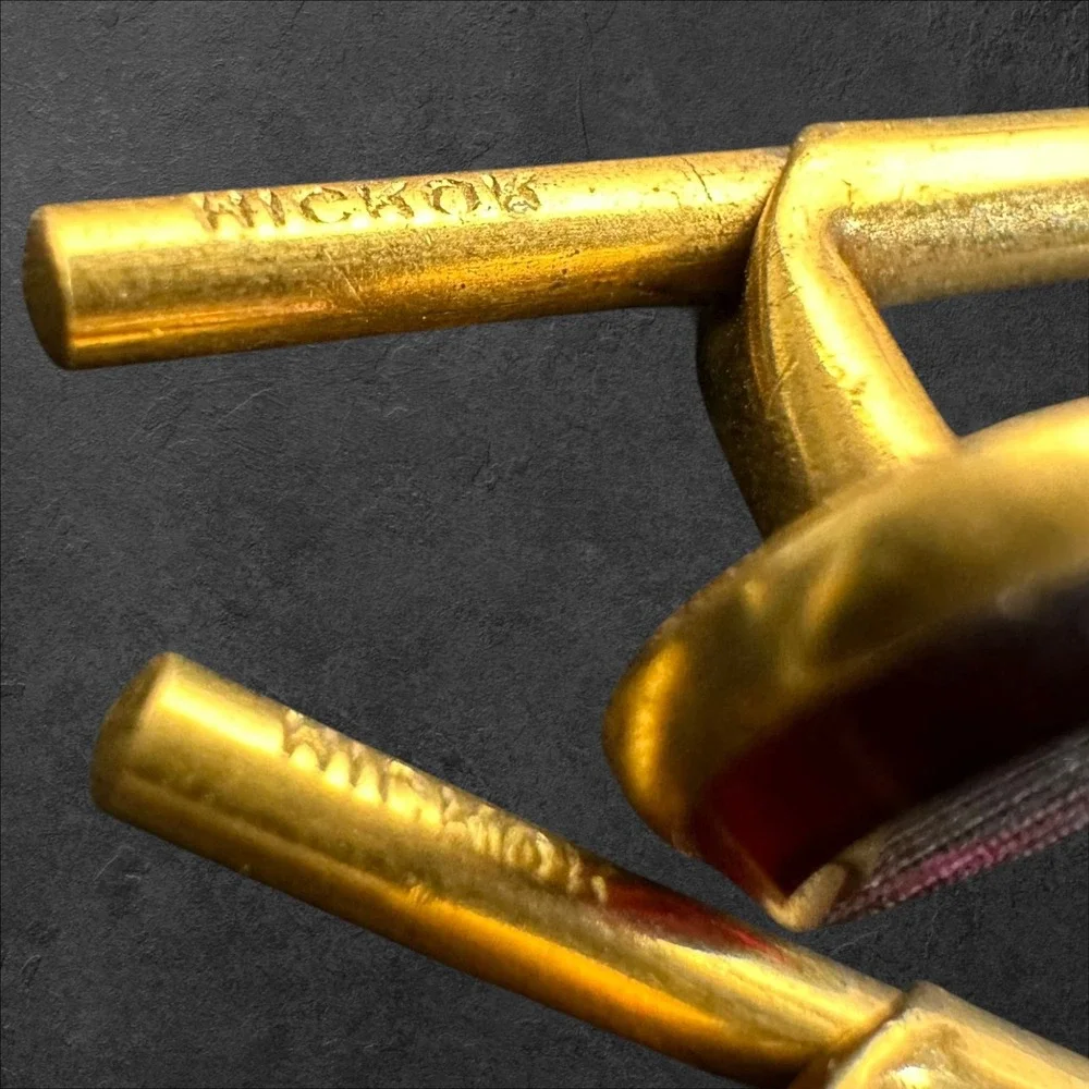 Hickok Shirt Studs‎ Mens Gold Tone w/Red Stone Vintage Tuxedo Formal Dress Groom